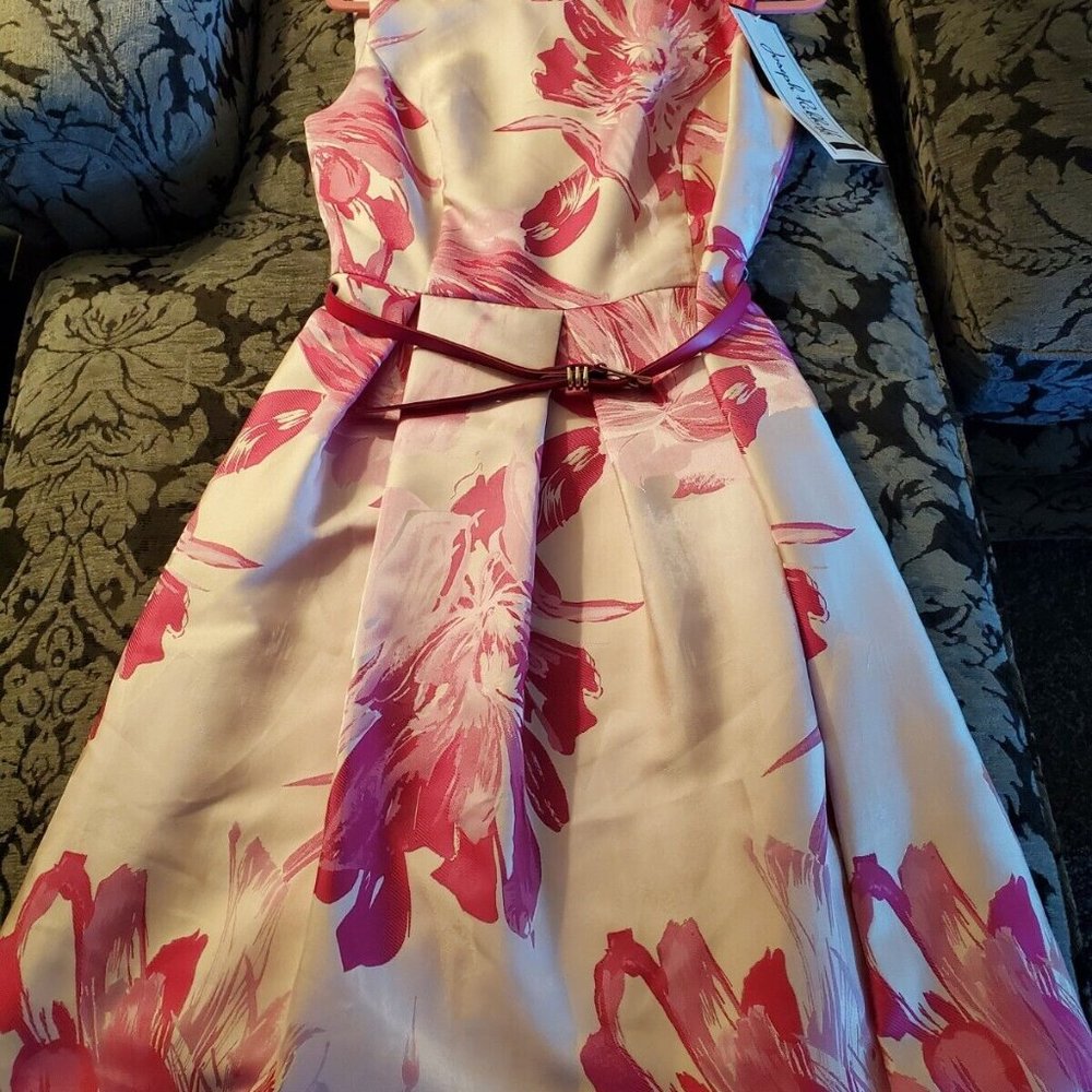 $248 NWT JOSEPH RIBKOFF PINK FLORAL DRESS SIZE 10